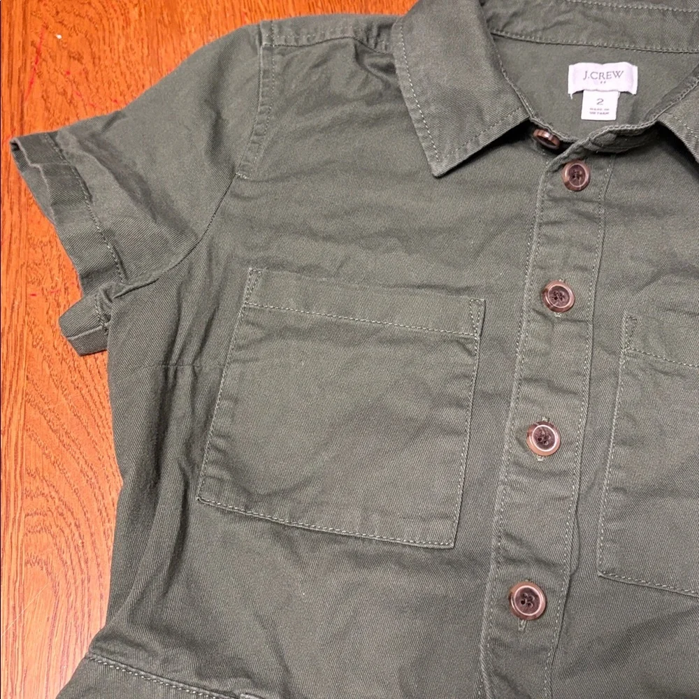 J. Crew small cotton Forest Green Mini Dress